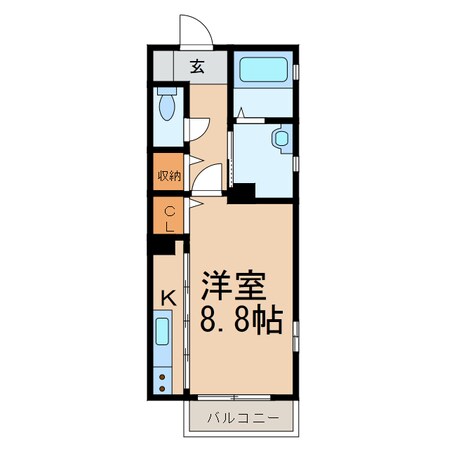 八幡前駅 徒歩3分 2階の物件間取画像